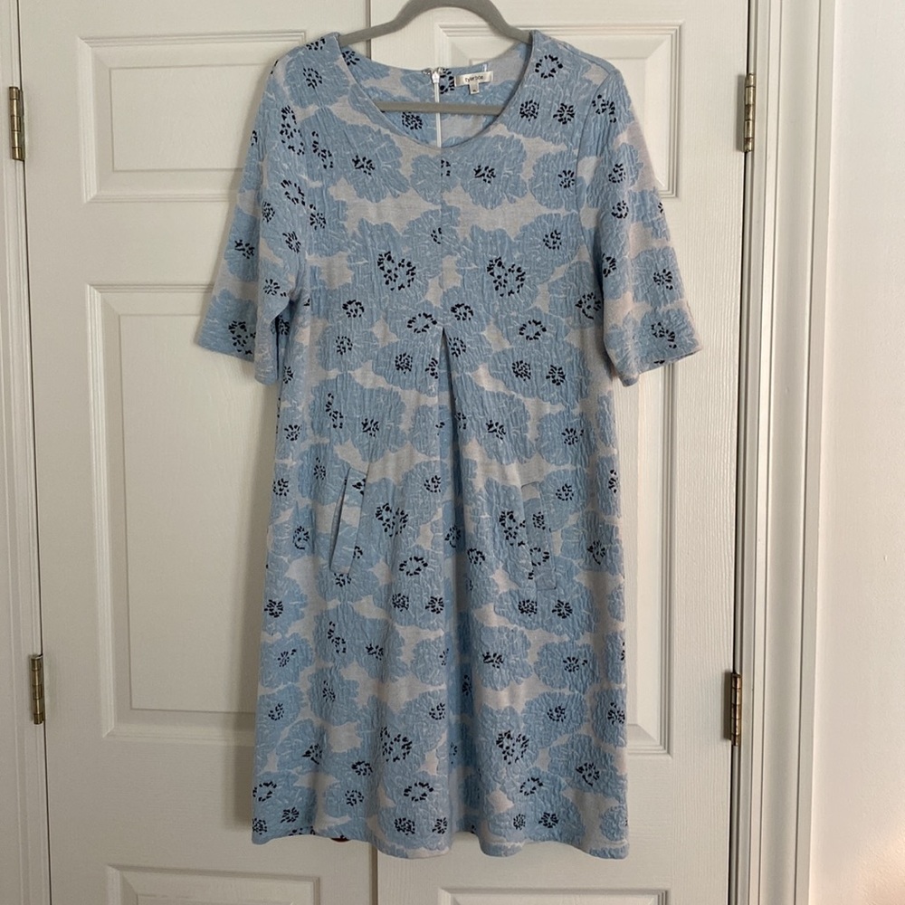 Tyler Boe Floral Blue Knit Dress
